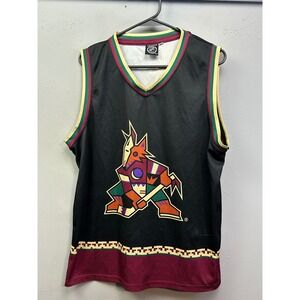 Calhoun NHL Arizona Coyotes Mens Medium Black Kachina Logo Jersey Tank Top Mesh